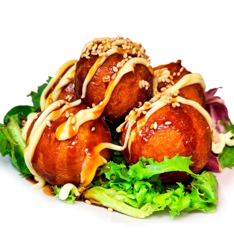 Bolitas de harina con pulpo